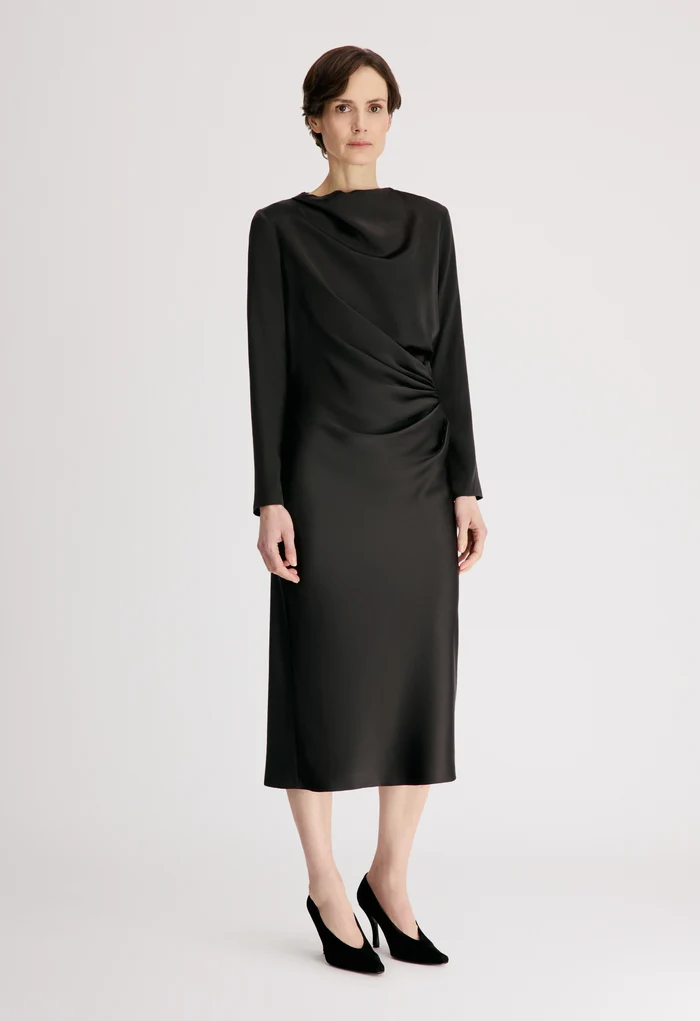 FABIO Draped Satin Dress
