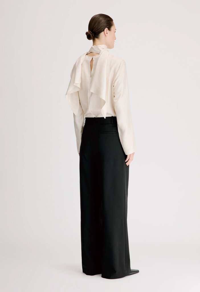 NAT Pleated Grain de Poudre Trousers