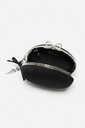 Black Satin Oval Clutch