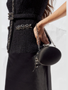 Black Satin Oval Clutch