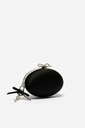 Black Satin Oval Clutch