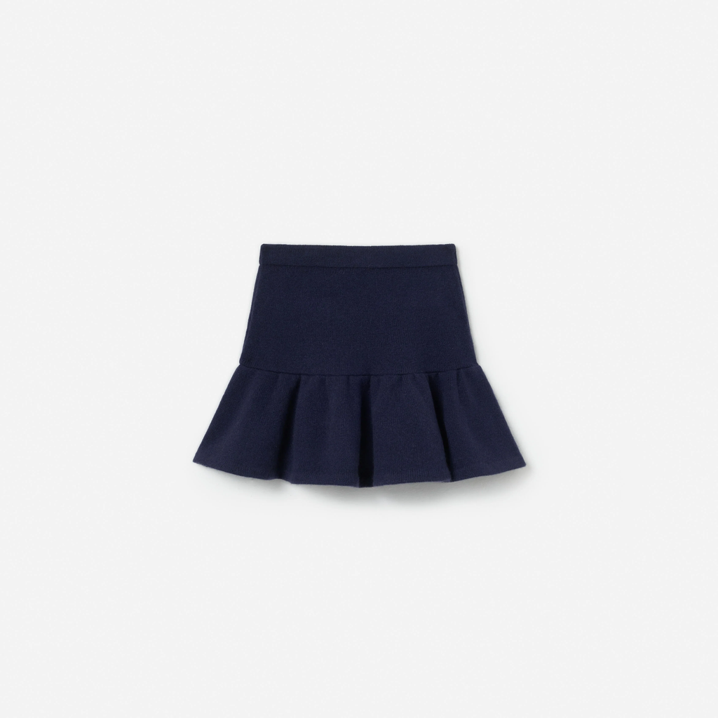 Navy Wool Knit Skirt