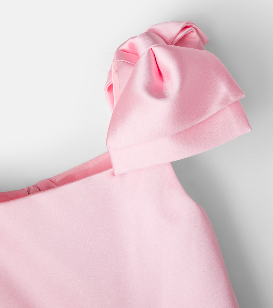 Pink Satin Bow Dress