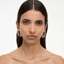 Square Brown Enamel Stud Earring