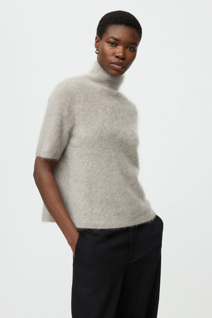Brushed Short Sleeve Turtleneck