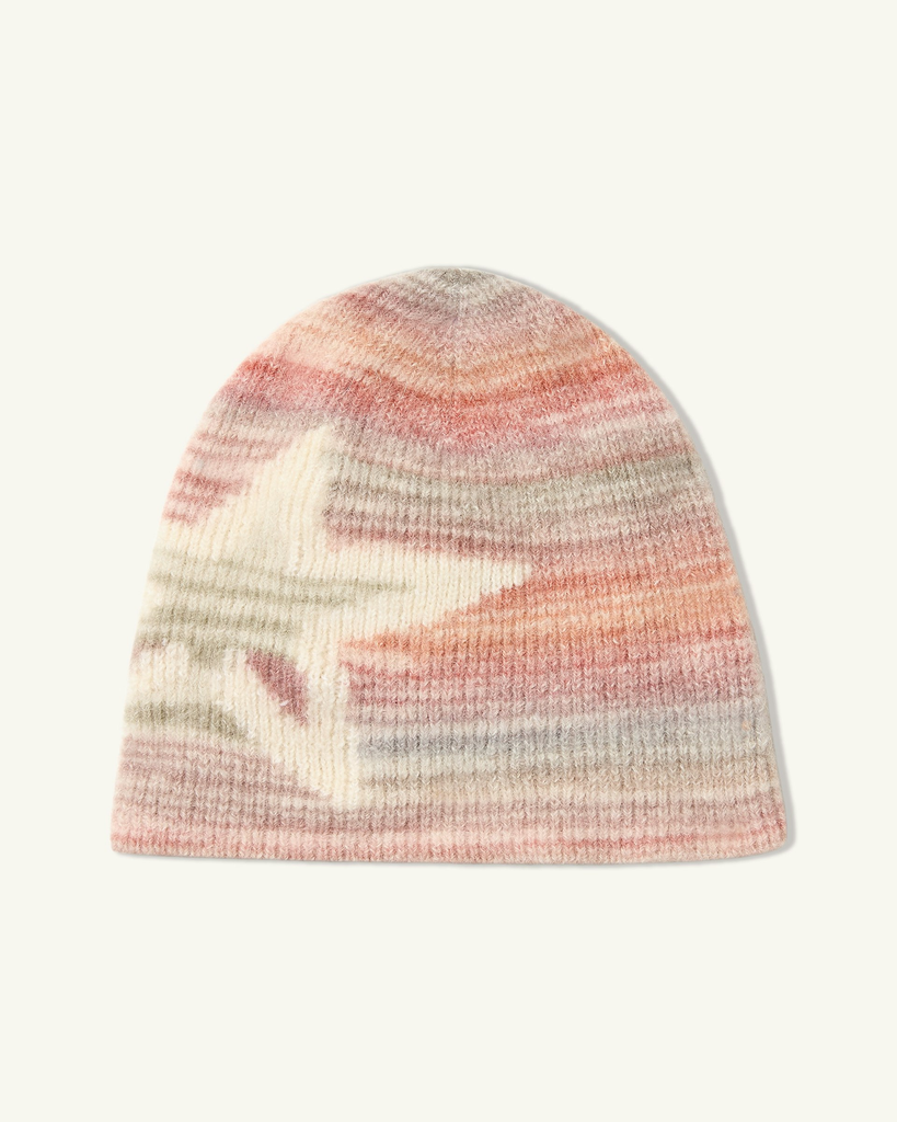 Wool Blend Pastel Striped Beanie