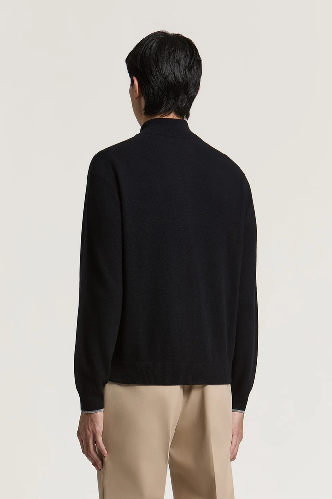 Full-Zip Cardigan in Wool and Cashmere
