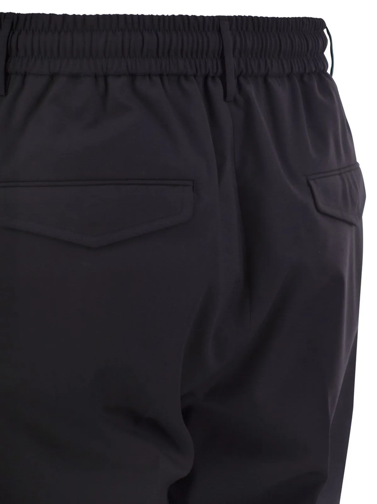 Peserico Men's Relaxed Fit Trousers with Drawstring Waist and Front Pleats