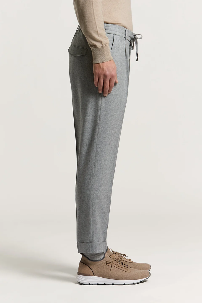Jogger Trousers in Pure Wool Carded Gabardine