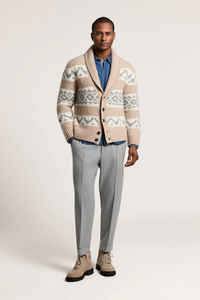 Jogger Trousers in Pure Wool Carded Gabardine