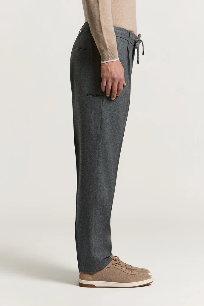 Jogger Trousers in Pure Wool Carded Gabardine