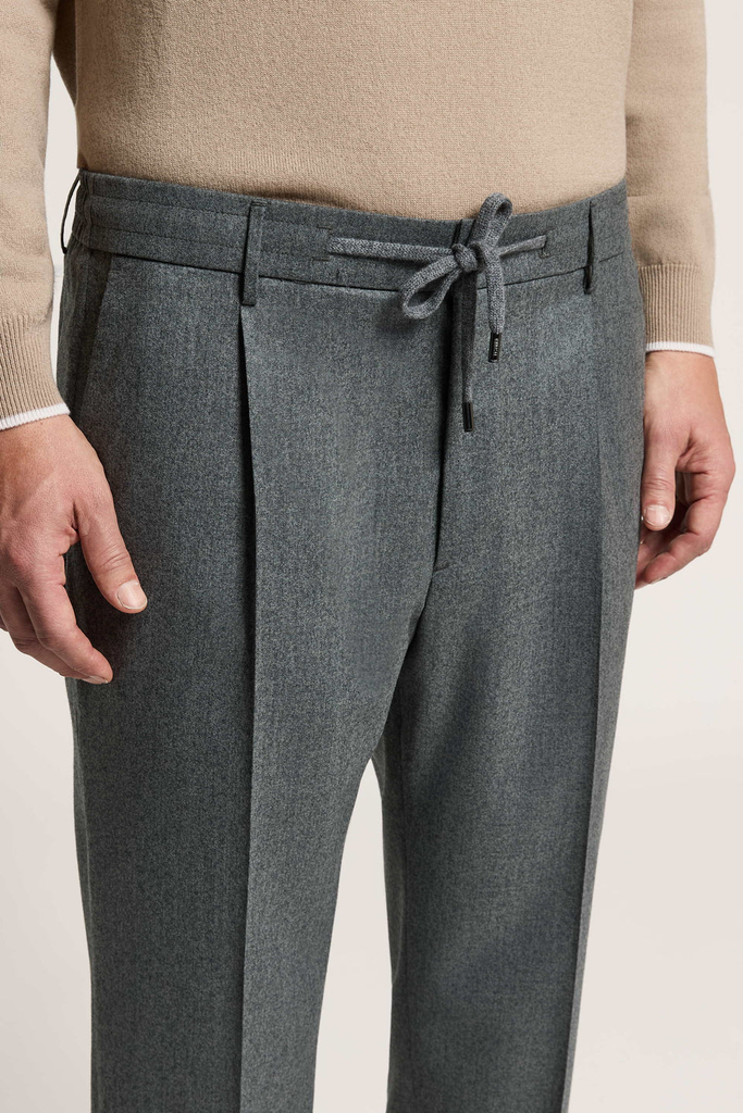 Jogger Trousers in Pure Wool Carded Gabardine