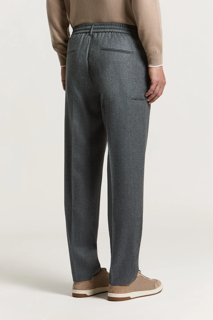 Jogger Trousers in Pure Wool Carded Gabardine