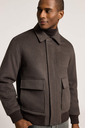 Wool and Cashmere Blend Cloth Bomber Jacket