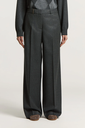 Palazzo Trousers in Flannel and Lurex Wool