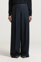Palazzo Trousers in Wool Gabardine