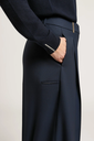 Palazzo Trousers in Wool Gabardine