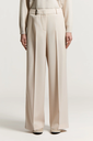 Palazzo Trousers in Wool Gabardine