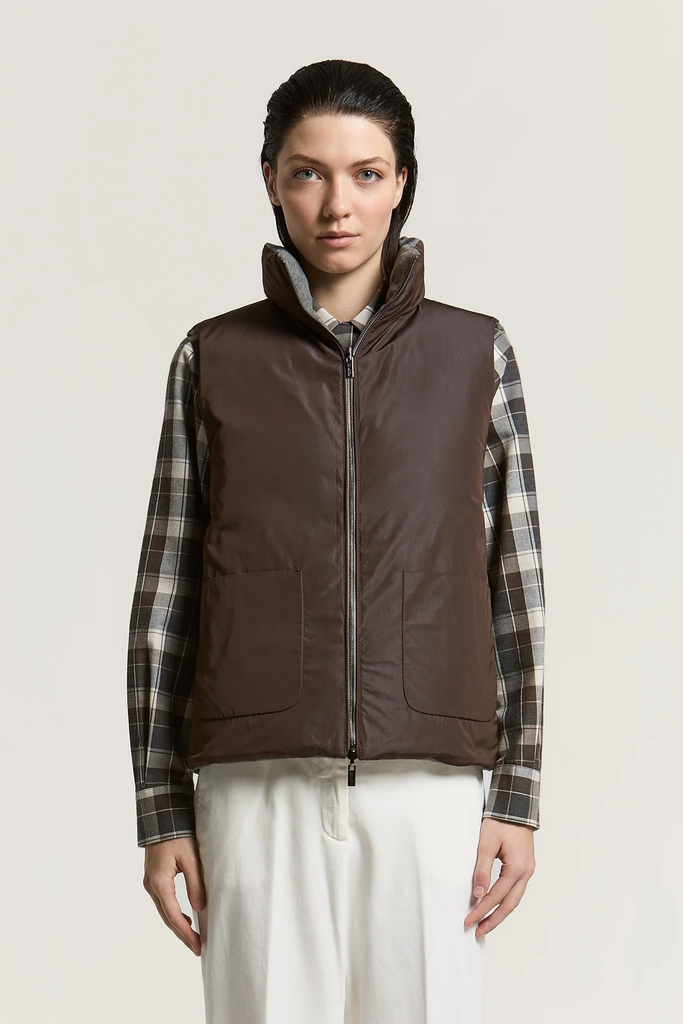 Reversible Vest in Wool, Cashmere and Taffeta