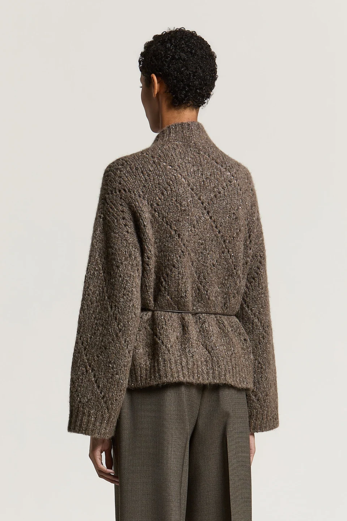 Cardigan in Alpaca Yarn, Wool and Cotton