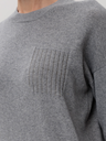 Crewneck Pearl-Embroidered Pullover in Virgin Wool Silk and Cashmere