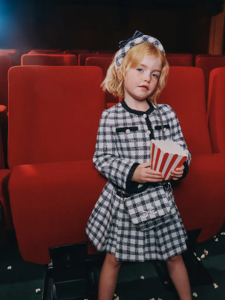 Navy Check Boucle Jacket 