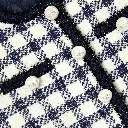 Navy Check Boucle Jacket 
