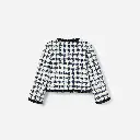 Navy Check Boucle Jacket 
