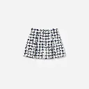 Navy Check Boucle Skirt 