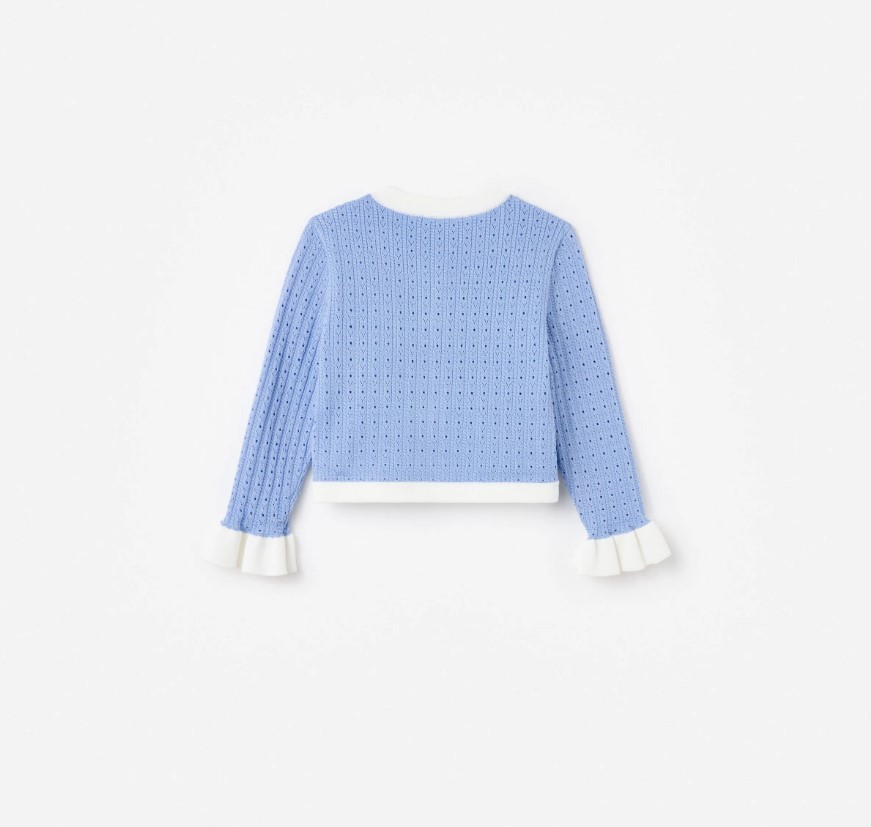 Blue Pointelle Cardigan