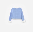Blue Pointelle Cardigan