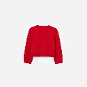 Red Flower Trim Cardigan