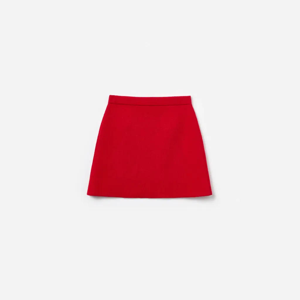 Red Flower Trim Skirt