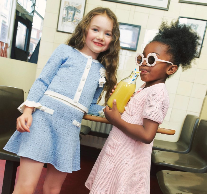 Blue Pointelle Cardigan