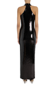 Black Sequin Halter Gown