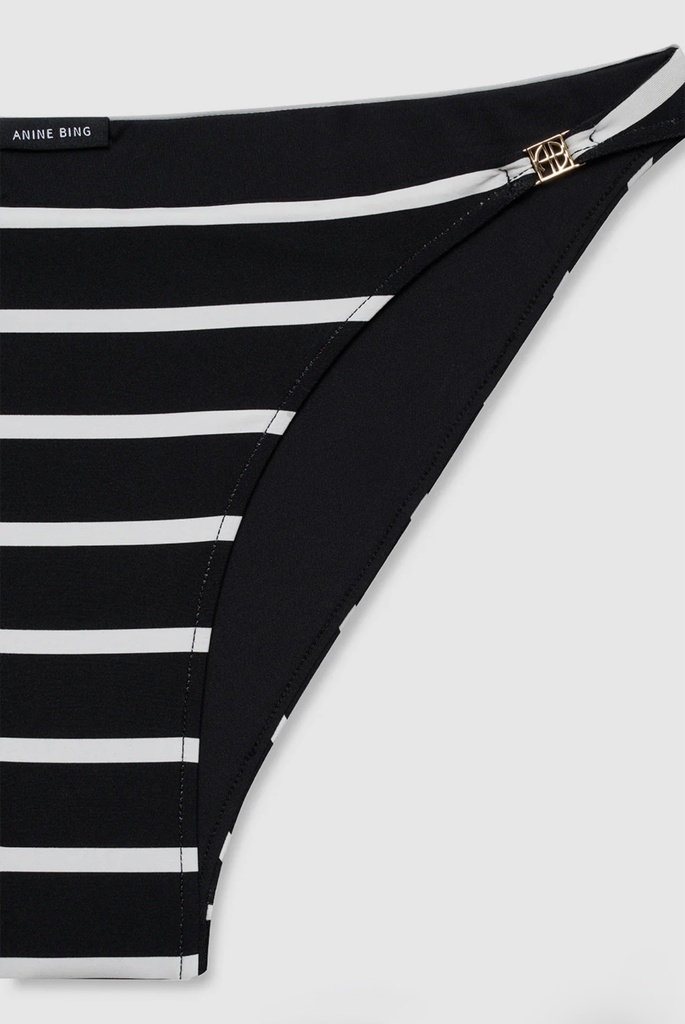 Bellamy Bikini Bottom - Black and White Stripe