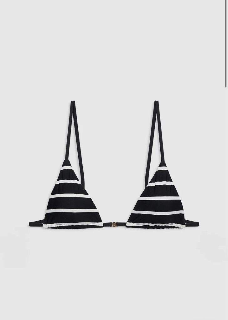 Bellamy Bikini Top - Black and White Stripe