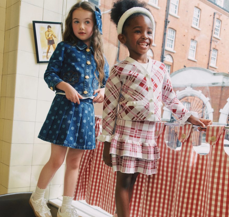 Burgundy Check Cardigan