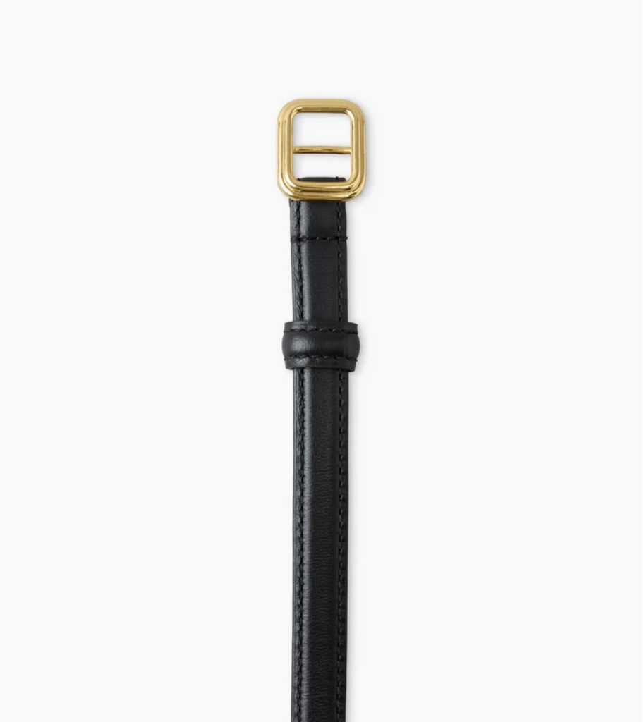 The Georgia Slim Belt Gold Solid Black