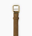 The Georgia Wide Belt Gold Maple Brown Suede