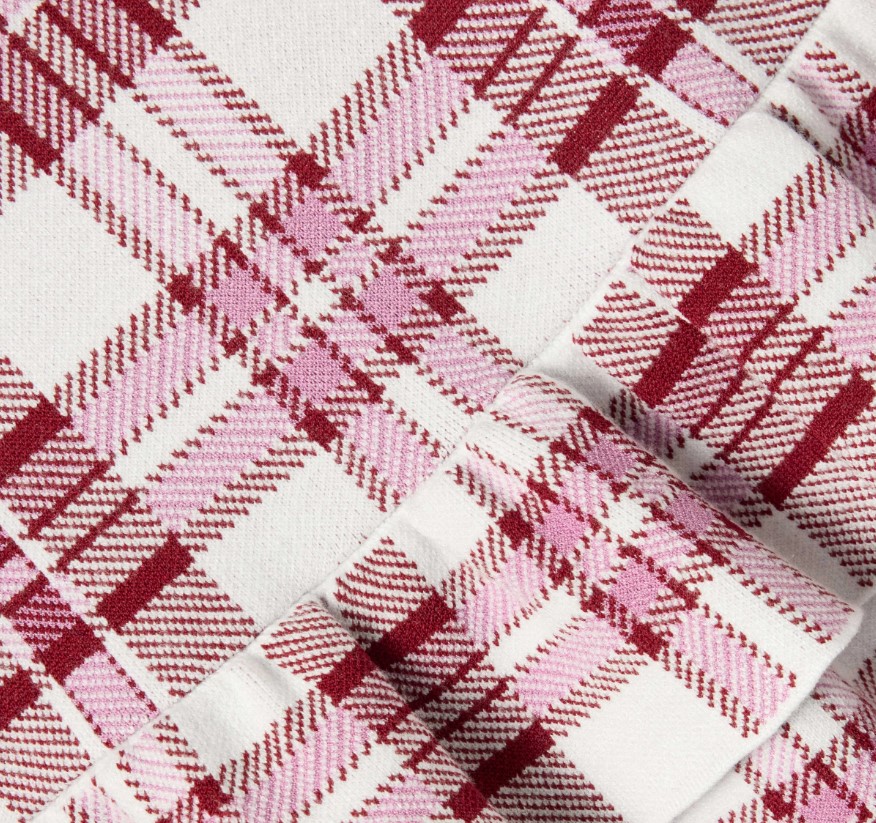 Burgundy Check Knit Skirt