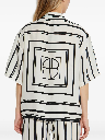 Coco Shirt - Ivory and Black Monogram Stripe 