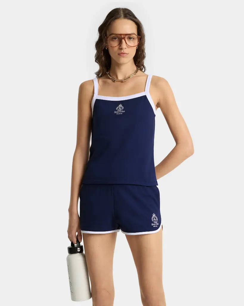 Eden Crest Embroidered Pique Shorts Dark Navy