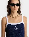 Eden Crest Embroidered Pique Tank Dark Blue