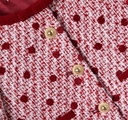 Burgundy Polka Dot Boucle Jacket 