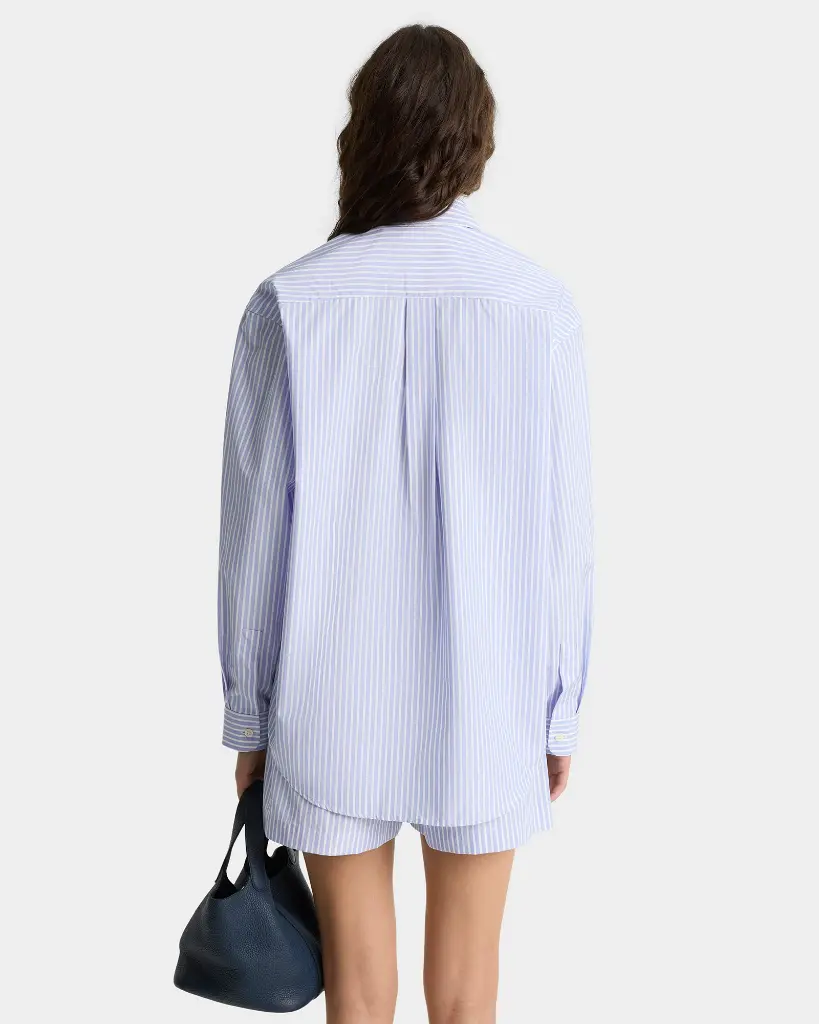 Eden Script Oversized Shirt Blue