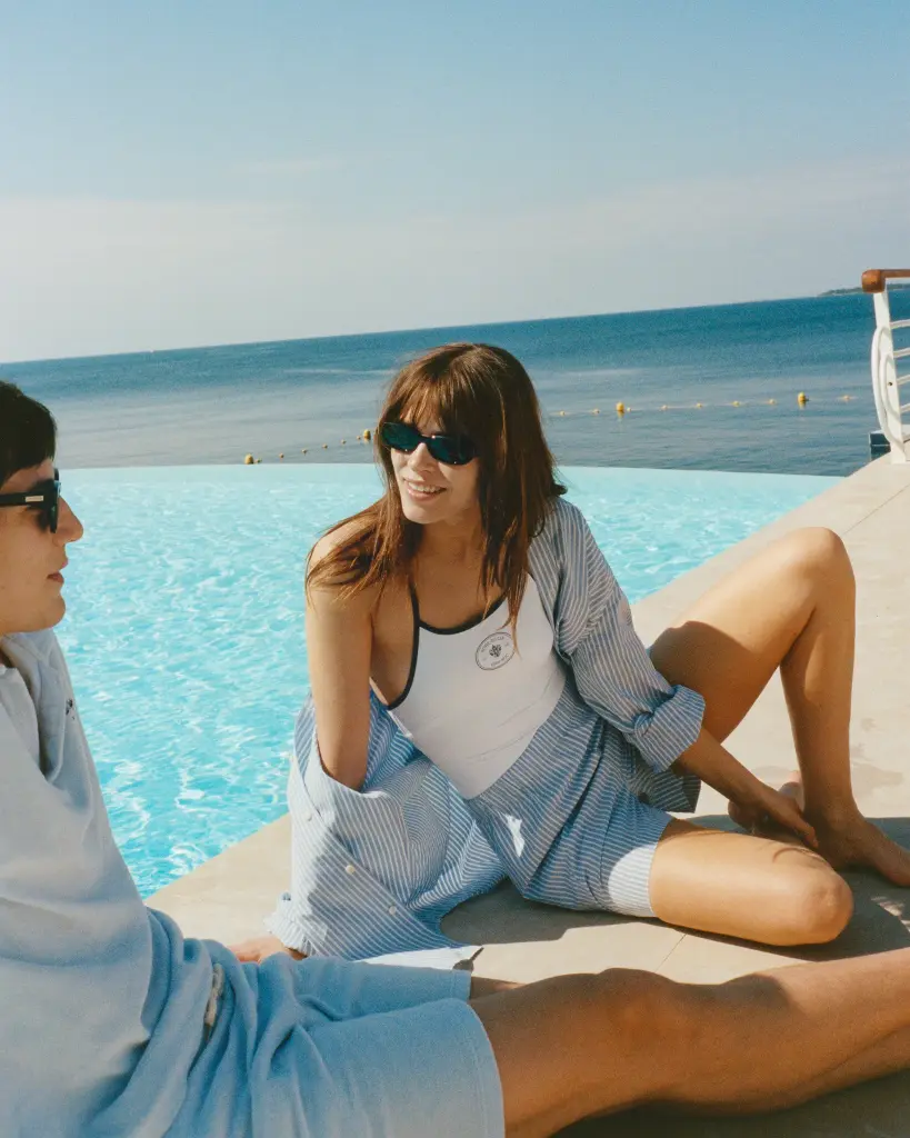 Eden Script Oversized Shirt Blue