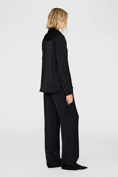 ELAIN PANT - BLACK DOT JACQUARD