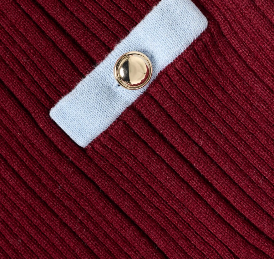 Burgundy Ribbed Knit Skirt