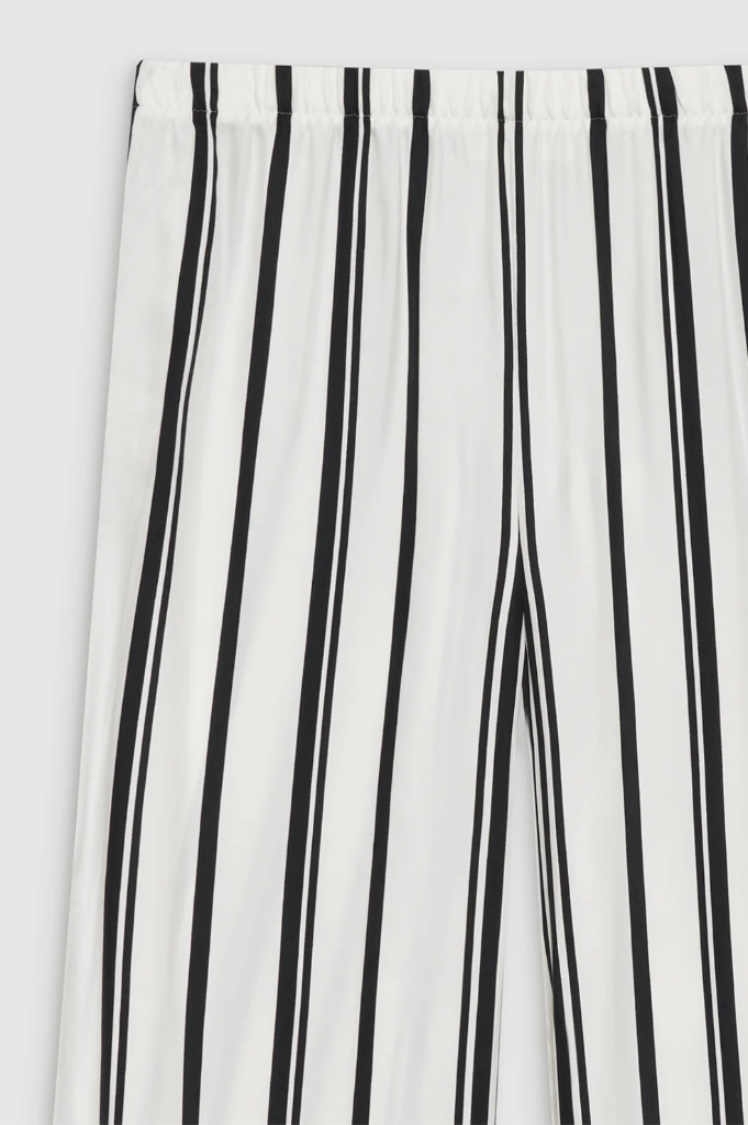 Elain Pant - Ivory And Black Monogram Stripe